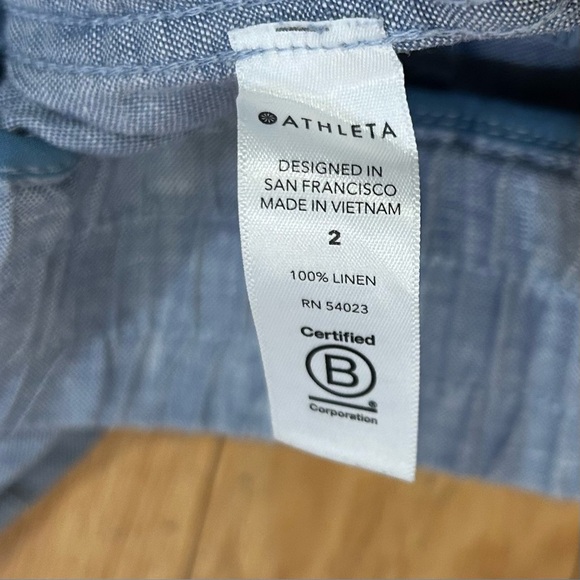 Athleta Cabo Linen Jogger Light Blue Pants - 100% Linen - Women’s Size 2 - Picture 5 of 9